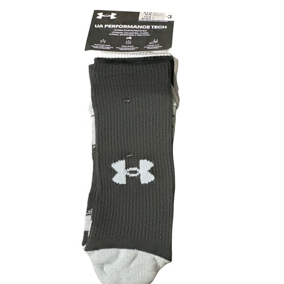 Under Armour Performance Tech Crew Socks 3-Pack L Moisture Wicking & Cushioned - Picture 1 of 3